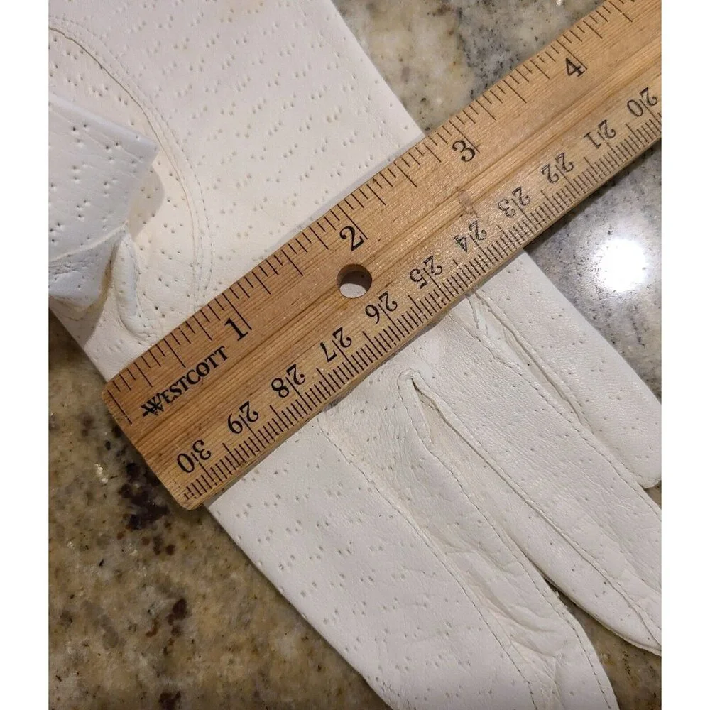 Vintage Size S 6 1/4 Off-White Soft Leather Formal 8.5